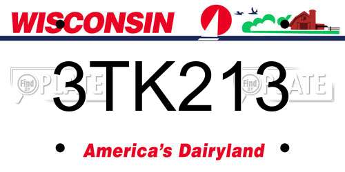 3TK213 Wisconsin License Plate