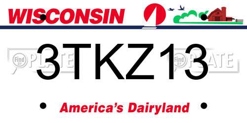 3TKZ13 Wisconsin License Plate