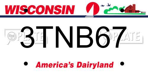 3TNB67 Wisconsin License Plate