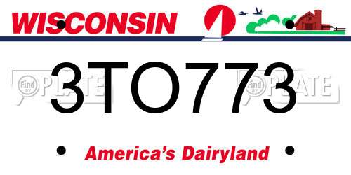 3TO773 Wisconsin License Plate