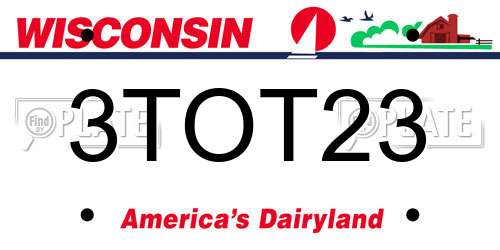 3TOT23 Wisconsin License Plate