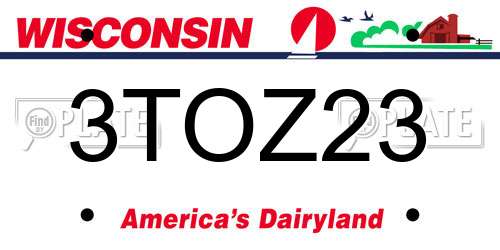 3TOZ23 Wisconsin License Plate