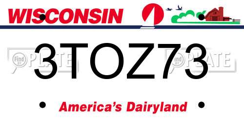 3TOZ73 Wisconsin License Plate