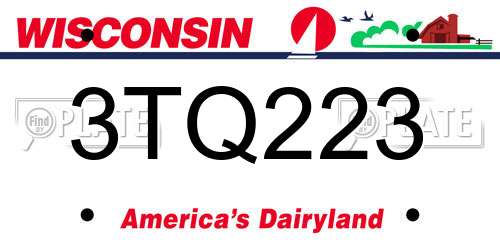 3TQ223 Wisconsin License Plate