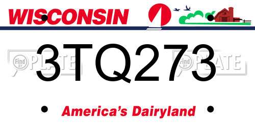3TQ273 Wisconsin License Plate