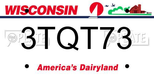 3TQT73 Wisconsin License Plate