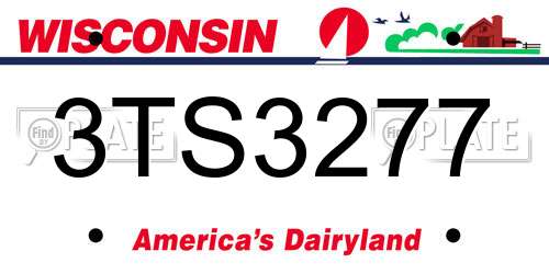 3TS3277 Wisconsin License Plate