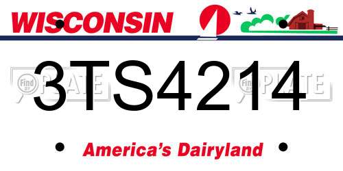 3TS4214 Wisconsin License Plate