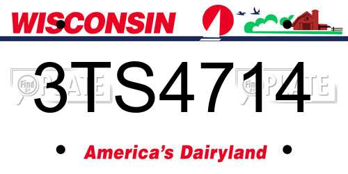 3TS4714 Wisconsin License Plate