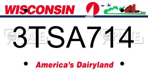 3TSA714 Wisconsin License Plate