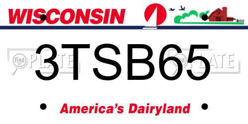 3TSB65 Wisconsin License Plate