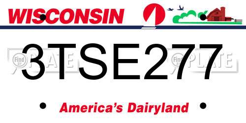 3TSE277 Wisconsin License Plate