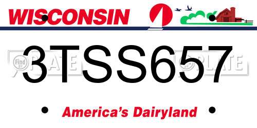 3TSS657 Wisconsin License Plate