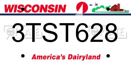 3TST628 Wisconsin License Plate