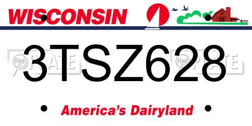 3TSZ628 Wisconsin License Plate