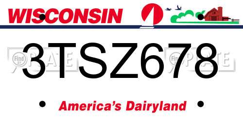 3TSZ678 Wisconsin License Plate