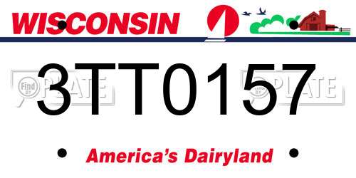 3TT0157 Wisconsin License Plate