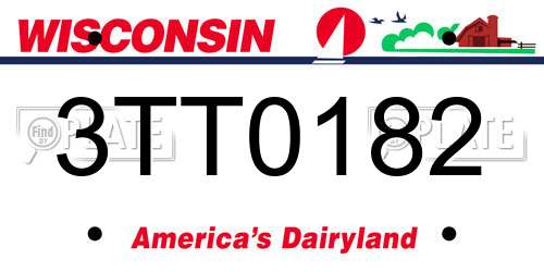 3TT0182 Wisconsin License Plate