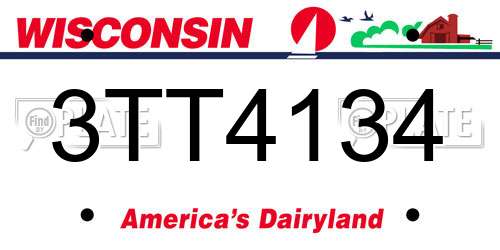 3TT4134 Wisconsin License Plate