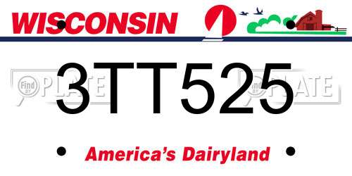 3TT525 Wisconsin License Plate