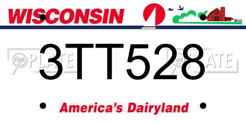 3TT528 Wisconsin License Plate