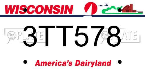 3TT578 Wisconsin License Plate