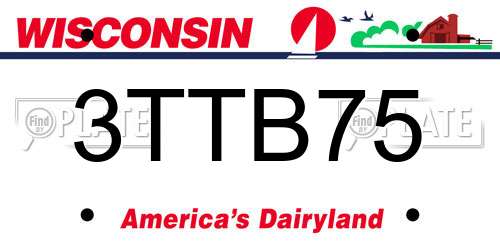 3TTB75 Wisconsin License Plate