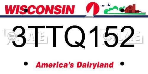 3TTQ152 Wisconsin License Plate