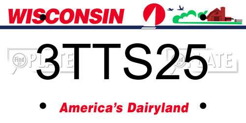 3TTS25 Wisconsin License Plate