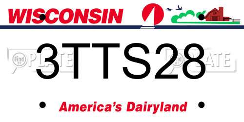 3TTS28 Wisconsin License Plate