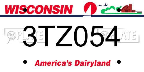 3TZ054 Wisconsin License Plate