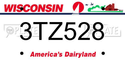 3TZ528 Wisconsin License Plate