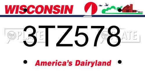 3TZ578 Wisconsin License Plate