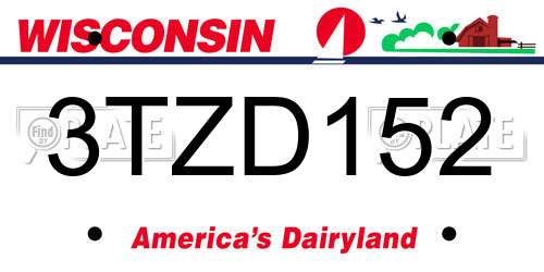 3TZD152 Wisconsin License Plate