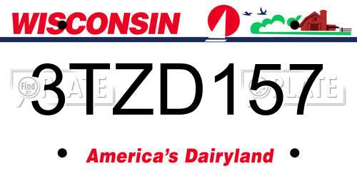 3TZD157 Wisconsin License Plate