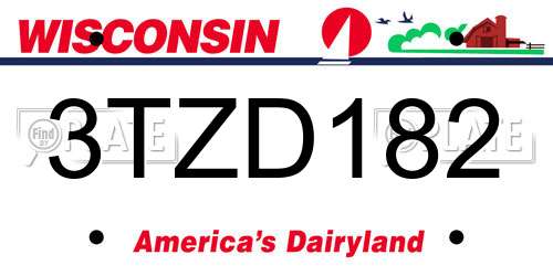3TZD182 Wisconsin License Plate