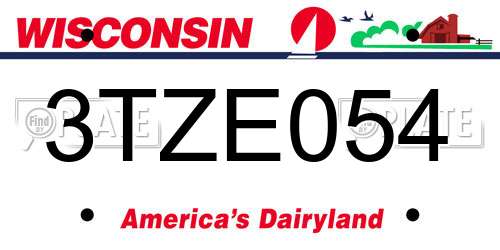 3TZE054 Wisconsin License Plate