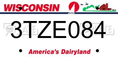 3TZE084 Wisconsin License Plate