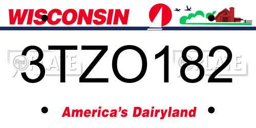 3TZO182 Wisconsin License Plate