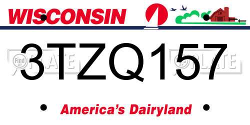 3TZQ157 Wisconsin License Plate