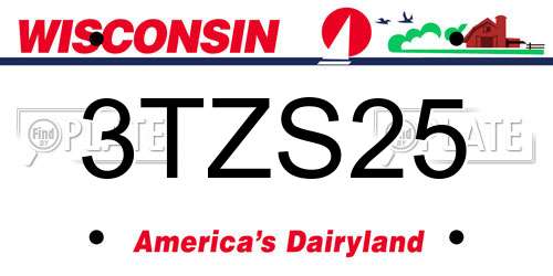 3TZS25 Wisconsin License Plate