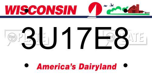 3U17E8 Wisconsin License Plate