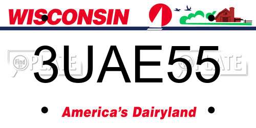 3UAE55 Wisconsin License Plate
