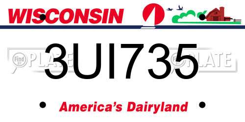 3UI735 Wisconsin License Plate