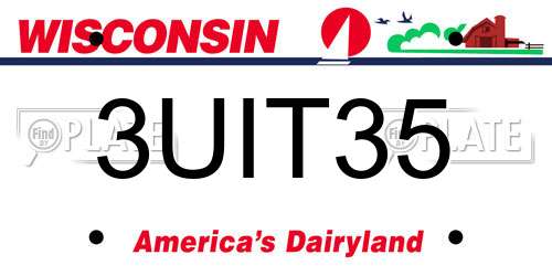 3UIT35 Wisconsin License Plate