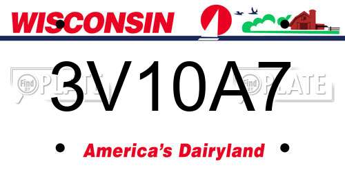 3V10A7 Wisconsin License Plate