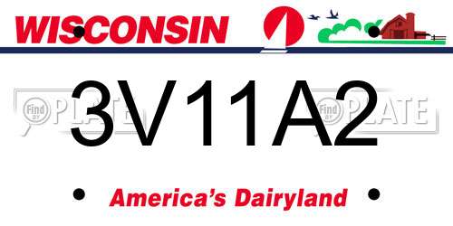 3V11A2 Wisconsin License Plate