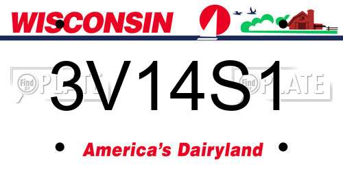 3V14S1 Wisconsin License Plate