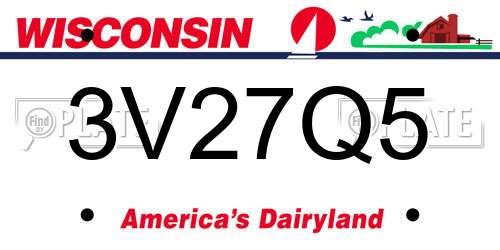 3V27Q5 Wisconsin License Plate