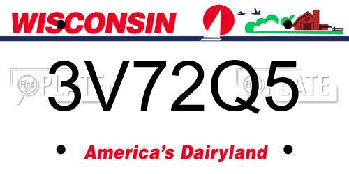 3V72Q5 Wisconsin License Plate